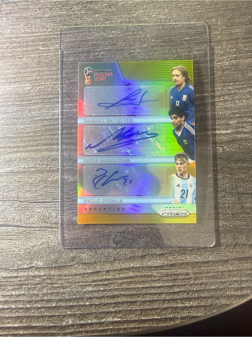 Panini Prizm Argentina MARADONA BATISTUTA DYBALA Autograph Trading Card GOLD